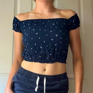 Brandy Melville Off the Shoulder Cropped Blouse